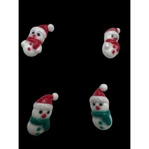 Snowman Christmas-Themed Stud Earrings Set Of 4